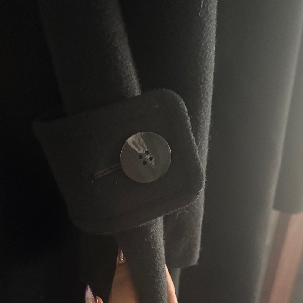 Saks Fifth Avenue Black Pea Coat - Picture 4 of 5